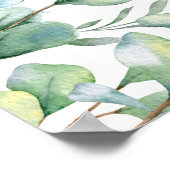 Elegant  Eucalyptus Greenery Wedding Welcome Sign ポスター (角)