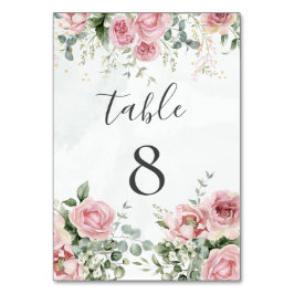 Elegant Eucalyptus Leaves Greenery Gold Wedding テーブルナンバー