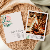 Elegant Eucalyptus Pampas Grass Protea Photo 招待状