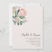 Elegant Eucalyptus Pampas Grass Protea Photo 招待状 (正面)