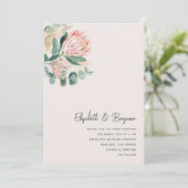 Elegant Eucalyptus Pampas Grass Protea Photo 招待状 (スタンド正面)