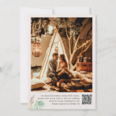 Elegant Eucalyptus Pampas Grass Protea Photo 招待状 (裏面)