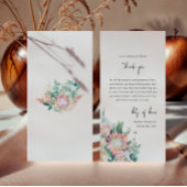 Elegant Eucalyptus Pampas Grass Protea Wedding サンキューカード