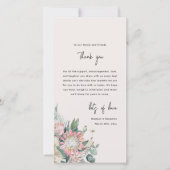 Elegant Eucalyptus Pampas Grass Protea Wedding サンキューカード (正面)
