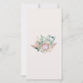 Elegant Eucalyptus Pampas Grass Protea Wedding サンキューカード (裏面)