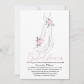 Elegant Eucalyptus Peonies Floral Bridal Shower 招待状 (正面)