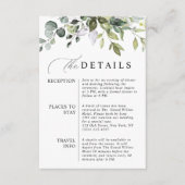Elegant Eucalyptus QR Code Botanical Wedding  エンクロージャーカード (正面)