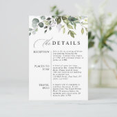 Elegant Eucalyptus QR Code Botanical Wedding  エンクロージャーカード (スタンド正面)