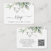 Elegant Eucalyptus Watercolor RSVP Card for Weddin エンクロージャーカード (正面/裏面)
