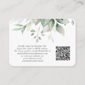 Elegant Eucalyptus Watercolor RSVP Card for Weddin エンクロージャーカード (裏面)