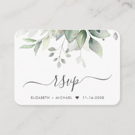 Elegant Eucalyptus Watercolor RSVP Card for Weddin エンクロージャーカード