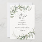Elegant Eucalyptus We Tied The Knot ウェディング 招待状 (正面)
