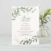 Elegant Eucalyptus We Tied The Knot ウェディング 招待状 (スタンド正面)