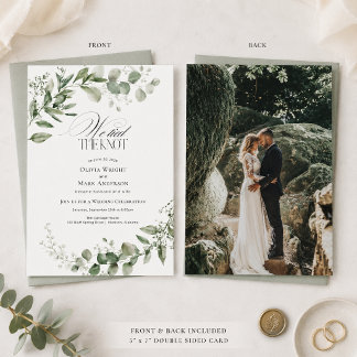 Elegant Eucalyptus We Tied The Knot ウェディング 招待状