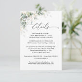 Elegant Eucalyptus Wedding Details Card 出欠カード (スタンド正面)