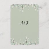 Elegant Eucalyptus Wedding  Enclosure Card エンクロージャーカード (裏面)