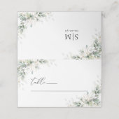 Elegant Eucalyptus Wedding Folded Place Cards プレイスカード (外部開封)