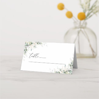 Elegant Eucalyptus Wedding Folded Place Cards プレイスカード