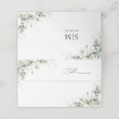 Elegant Eucalyptus Wedding Folded Place Cards プレイスカード (外部開封)