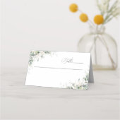 Elegant Eucalyptus Wedding Folded Place Cards プレイスカード (正面)
