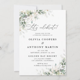  Elegant Eucalyptus Wedding Invitation 招待状