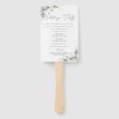 Elegant Eucalyptus Wedding Program Hand Fan ハンドファン (裏面)