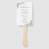 Elegant Eucalyptus Wedding Program Hand Fan ハンドファン (正面)