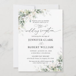 Elegant Eucalyptus Wedding Reception Invitation  招待状