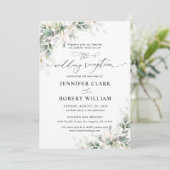 Elegant Eucalyptus Wedding Reception Invitation  招待状 (スタンド正面)