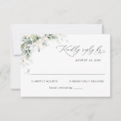  Elegant Eucalyptus Wedding RSVP Card (正面)