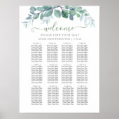 Elegant Eucalyptus Wedding Seating Chart ポスター (正面)