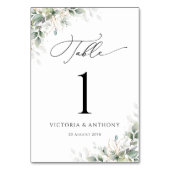 Elegant Eucalyptus Wedding Table Numbers テーブルナンバー (正面)