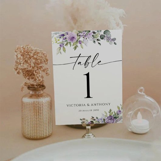 Elegant Eucalyptus Wedding Table Numbers テーブルナンバー