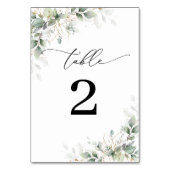 Elegant Eucalyptus Wedding Table Numbers テーブルナンバー (裏面)