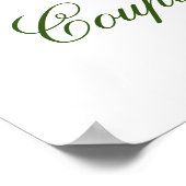 Elegant Eucalyptus White Roses Couples Shower ポスター (角)