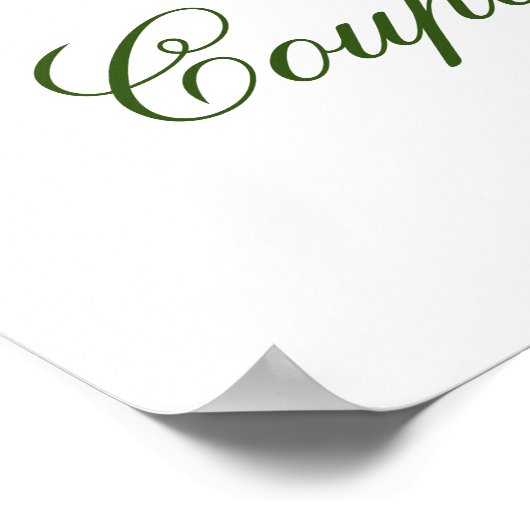 Elegant Eucalyptus White Roses Couples Shower ポスター (角)