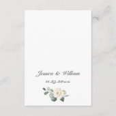 Elegant Eucalyptus White Roses Wedding Details エンクロージャーカード (裏面)