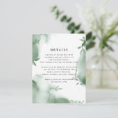 Elegant Eucalytus Greenery Watercolor Wedding エンクロージャーカード (スタンド正面)