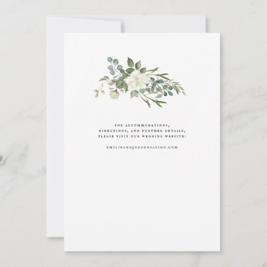 Elegant Eucalytus Greenery Watercolor Wedding  招待状 (裏面)