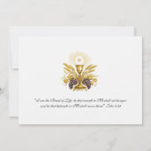 Elegant Eucharist First Communion Floral 招待状 (裏面)