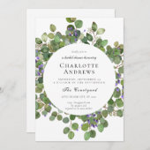 Elegant Eukalyptus Bridal Shower Einladung 招待状 (正面/裏面)