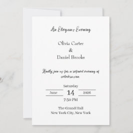 Elegant Evening Classic Wedding Invitation 招待状