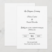 Elegant Evening Classic Wedding Invitation 招待状 (正面/裏面)