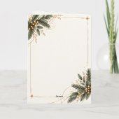 Elegant Evergreen Gold Christmas Card シーズンカード (裏面)