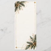 Elegant Evergreen Gold Christmas Dinner Menu メニュー (裏面)