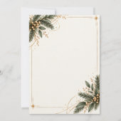 Elegant Evergreen Gold Christmas Party Invitation 招待状 (裏面)