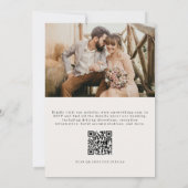 Elegant Evergreen Winter Photo QR Code Wedding 招待状 (裏面)