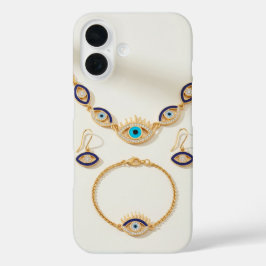 Elegant Evil Eye Jewelry Set Display iPhone 16ケース