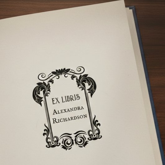 Elegant Ex Libris ラバースタンプ
