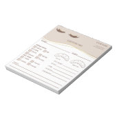 Elegant Eyelash Client Record Form ノートパッド (回転)